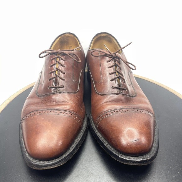 JOHNSTON‎ & MURPHY Flynch Cap Toe Calfskin Dress Shoes Brown Italy Men 11.5 main image 12
